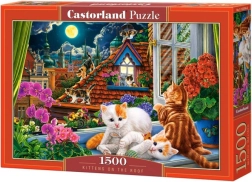 1500 darabos Puzzle "Macskák a tetőn"