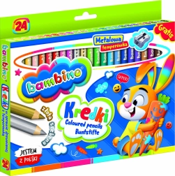 Erős kerek Bambino ceruza készlet 24 színnel hegyezővel