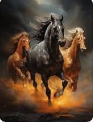 Gyémántmozaik – három vágtató ló
