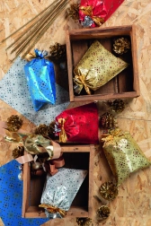 Celofán zacskó Hópehely fémes 35x50 cm