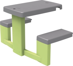 Piknikasztal padokkal gyerek házikókhoz