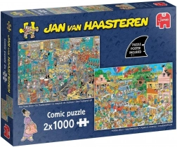 JUMBO Puzzle Jan van Haasteren Zeneüzlet és Nyári hangulat 2x1000 darab