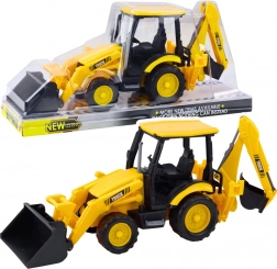 Építő munkagép, kerekes kotrógép mozgatható sárga kanalakkal