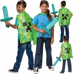 Minecraft jelmez gyerekeknek gyémántkarddal és Creeper köpennyel