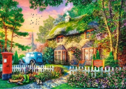 Puzzle TREFL Premium Plus: Tea Idő - Sleepy Lane Cottage 1000 darab