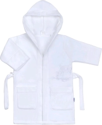 New Baby baglyos gyermek fürdőköpeny, fehér