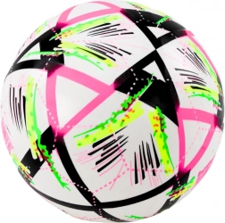 Gumi labda élénk mintákkal, fehér, 24 cm