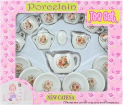 Porcelán teás készlet macikkal gyerekeknek