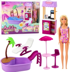 ANLILY baba a strandon medencével és italos standdal