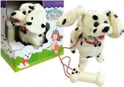 Interaktív dalmata pórázon, csont alakú távirányítóval