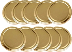 Arany színű fém befőttesüveg-fedő 82 mm (10 db)