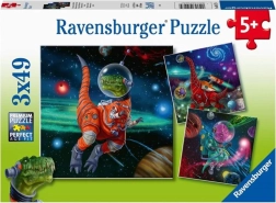 RAVENSBURGER puzzle dinoszauruszok az űrben 3×49 darab