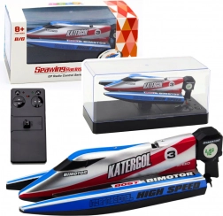 Távirányítású motorcsónak kék-ezüst 14 cm