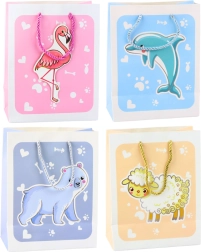 Ajándéktáska 3D-s állatkákkal pasztell színekben