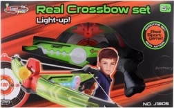 Világító gyerek számszeríj tapadókorongos nyilakkal és céltáblával – elemes lövőkészlet, 6+