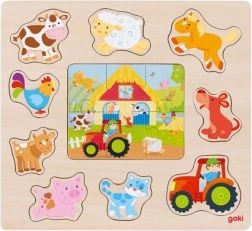 Goki fa beillesztő és puzzle Farm állatok