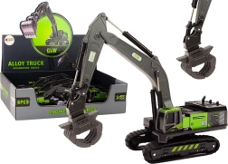 Játék Lánctalpas kotrógép fémből készült markolóval 1:55 fekete-zöld