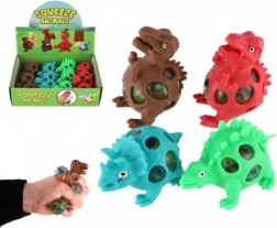 Dinoszaurusz antistressz nyomkodható nyálka 7x5 cm, 4 szín, tasakban