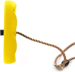 Kerti gyerekhinta virág alakú ülőkével és kötéllel – sárga