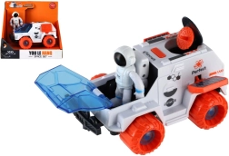 Űrautó lendkerekes meghajtással és űrhajóssal, műanyag jármű 9 × 13 cm