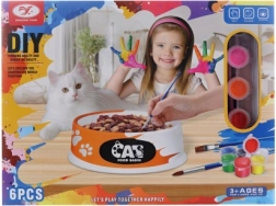 Kerámia festhető macskatál – kreatív készlet