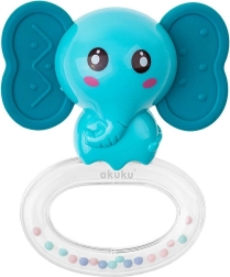 Akuku szilikon csörgős rágóka – elefánt