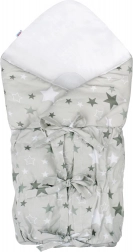 Klasszikus fűzős pólya New Baby szürke, csillagmintás