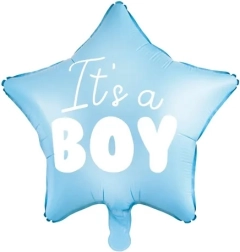 Fólia lufi csillag „It’s a boy” kék 48 cm
