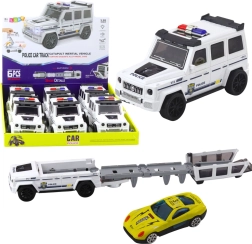 Rendőrségi terepjáró súrlódásos meghajtással és nyitható pályával – fehér