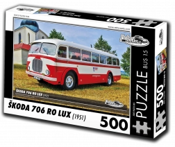 Retro autós puzzle – Škoda 706 RO Lux (1951) busz, 500 darab