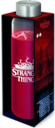 Üvegből készült palack szilikon tokkal, Stranger Things motívummal