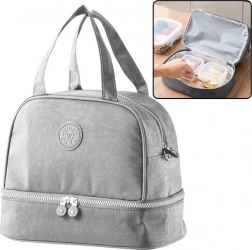 Termoizolációs ebédtáska állítható pánttal ezüstszínű