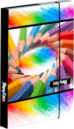 A4-es füzetbox ceruzamintával, gumipánttal