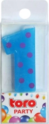 TORO szülinapi tortagyertya, szám 1, leszúrható, 4,5 cm