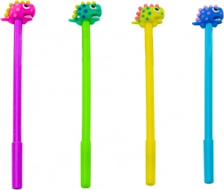 Dínó golyóstoll ütközővel fekete betéttel Mix lila zöld 0,5 mm