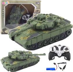 RC tank T–90 1:18 zöld, fényekkel és hangokkal
