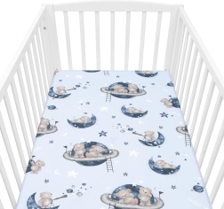 Pamut lepedő kiságyba NEW BABY Teddy Bear in Space 120 × 60 cm