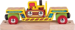 Bigjigs Rail kocsi buldózerrel és 2 sínnel