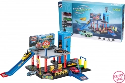 Garázs lifttel és benzinkúttal