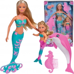 Steffi Love Mermaid Friends – Steffi és Evi sellő babaszett delfinnel és fésűvel