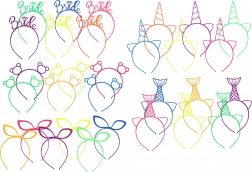 Karneváli fejpánt díszítéssel – színkeverék