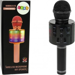 Vezeték nélküli USB mikrofon hangszóróval karaoke felvételhez WS-858 modell, fekete