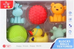 Gumijátékok vízbe babáknak – 6 darabos készlet