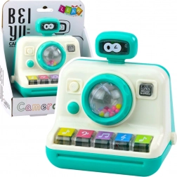 Interaktív Fényképezőgép Zongora Csörgő Fények Hangok Fehér Zöld