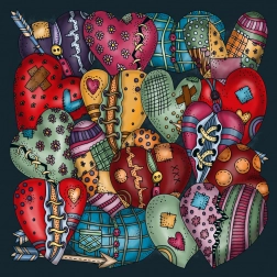 Négyzet alakú Palapeli Szív puzzle, 251 darab