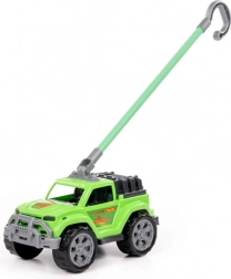 Tolható gyerekautó zöld fogantyúval – terep