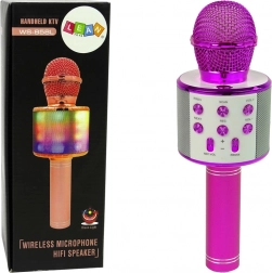 Vezeték nélküli USB mikrofon hangszóró felvételhez, karaoke WS-858 Pink