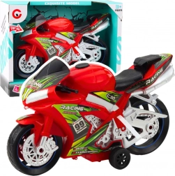 Versenymotor játék fény- és hangeffektusokkal piros