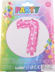 Felfújható 1-es számú lufi szívecskékkel – Rózsaszín