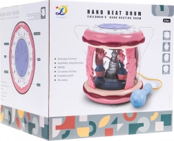 Interaktív dob mikrofonral – multifunkciós kocka hangokkal, fényekkel és körhintával (18 hó+)